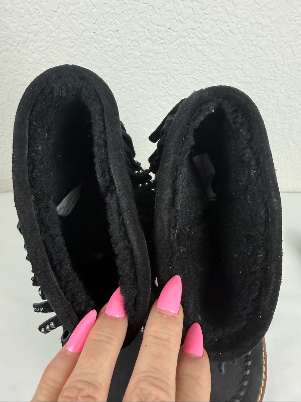 Coach | Roccasin | Shearling Fringe Boots | Black Suede | Women's 9B - Picture 10 of 11